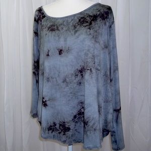 Tie dye low shoulder top